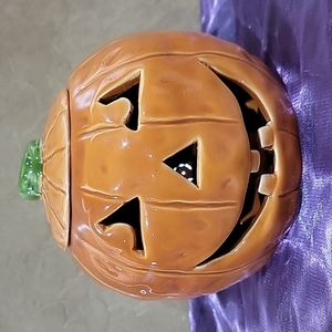 Vintage Brinns Jack O Latern Halloween ceramic tea lite container